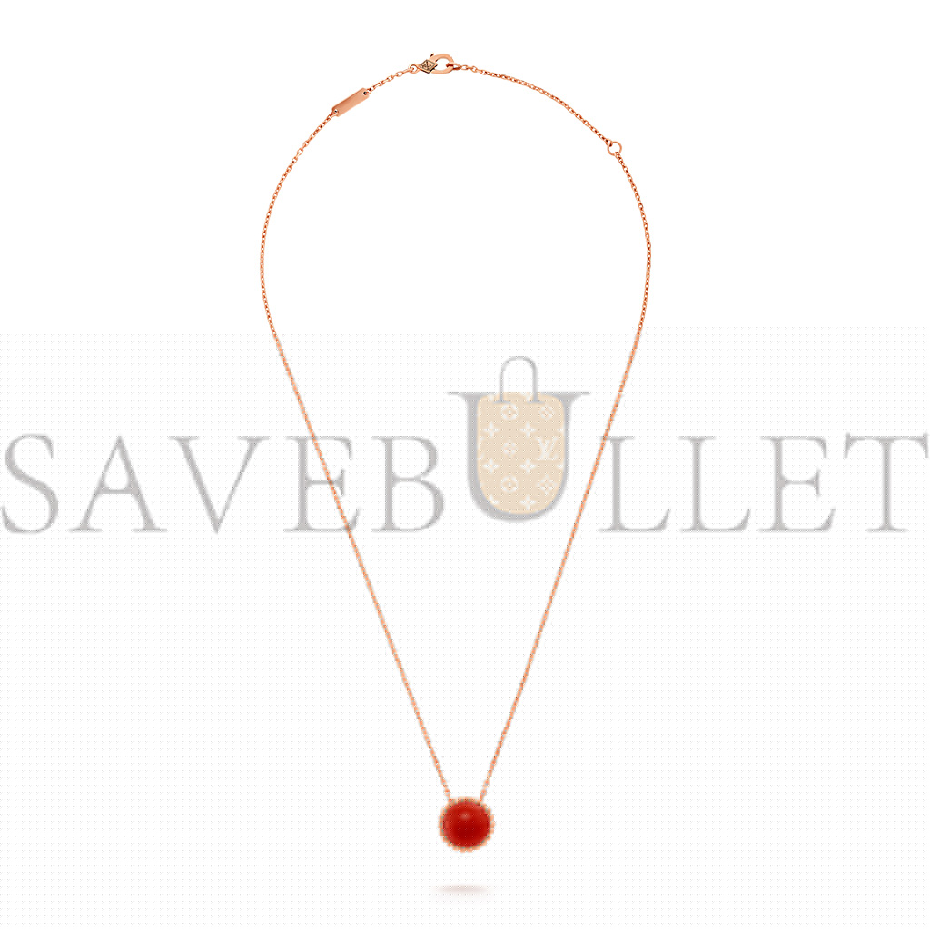 VAN CLEEF ARPELS PERLÉE COULEURS PENDANT - ROSE GOLD, CARNELIAN  VCARP4DO00